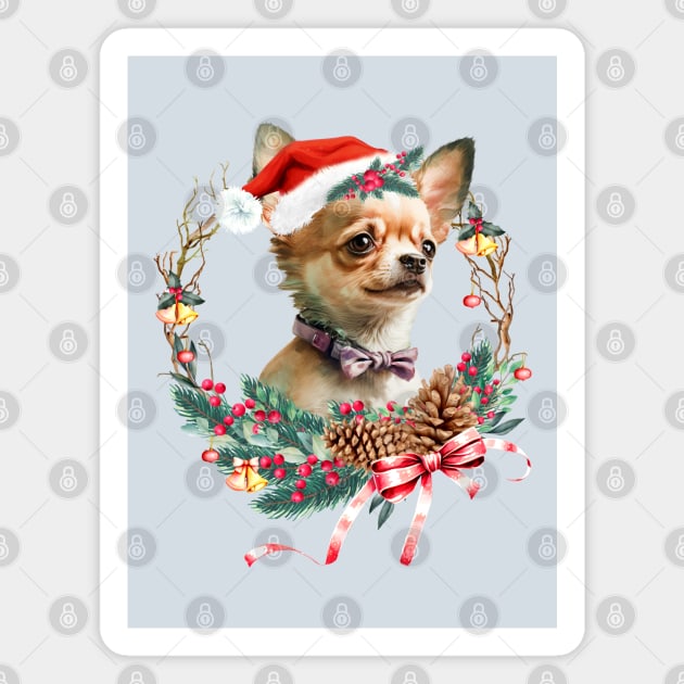 Christmas Dog Chihuahua Magnet by Astramaze
